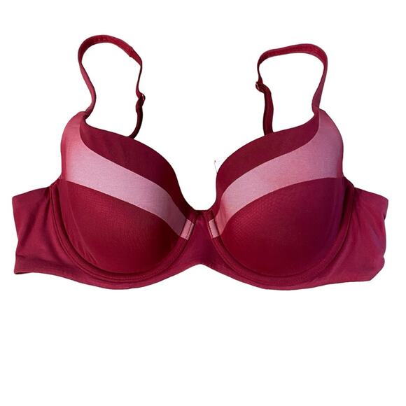 Victorias Secret Body by Victoria Size 36C Lined Demi Underwire Bra Burgundy - Picture 1 of 5
